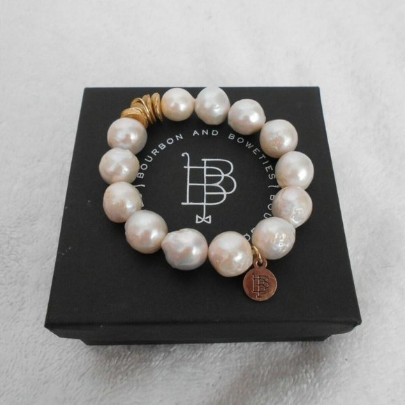 Bourbon and Bowties Jewelry - Bourbon and Boweties pearl stretch bracelet